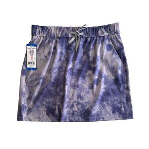 Hilary Radley Women’s Tie Dye Skirt Purple Gray Elastic Waist Pockets Size L NWT